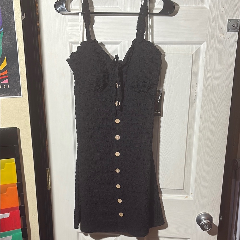 Elegant Black Button-Down Dress